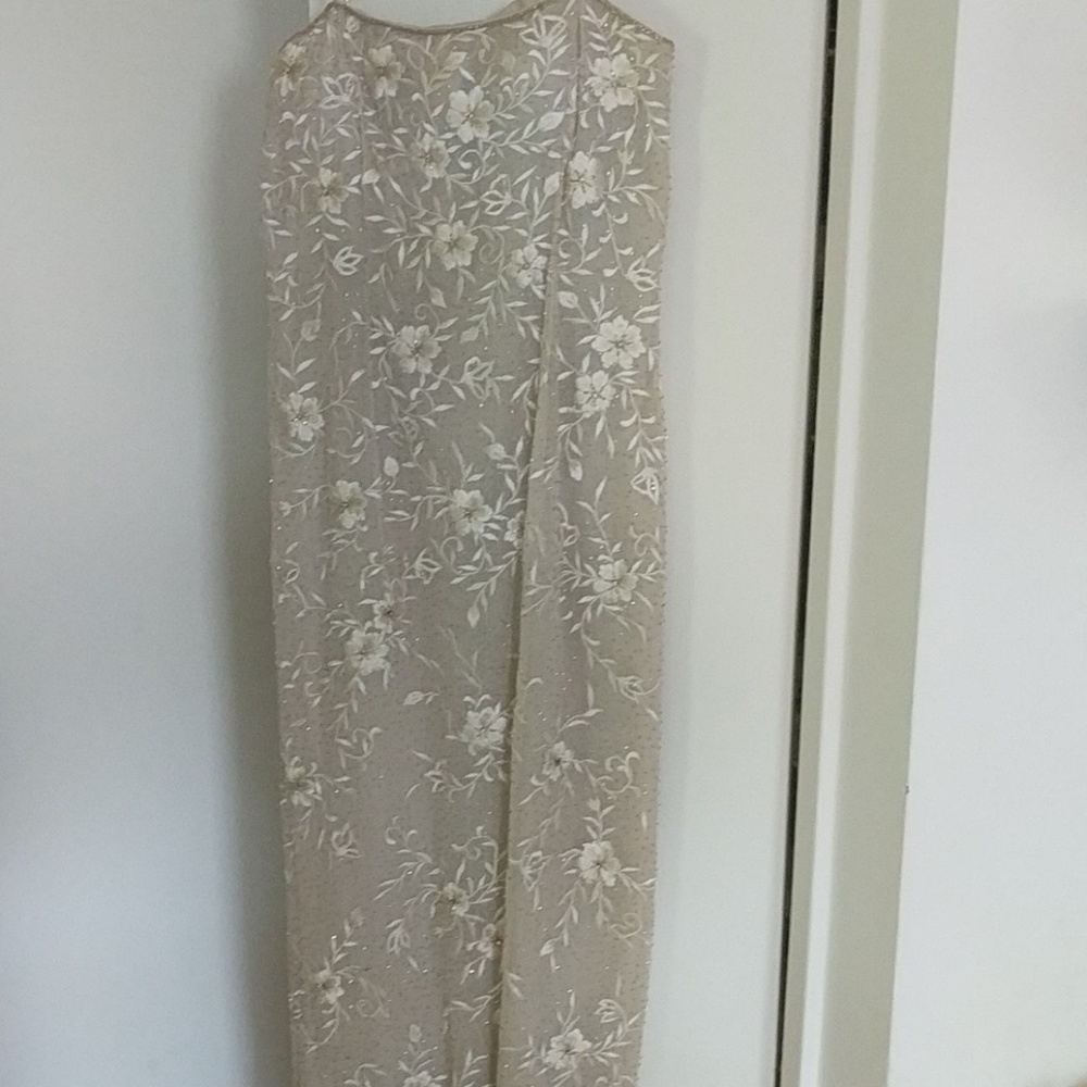 Full length beaded evening gown